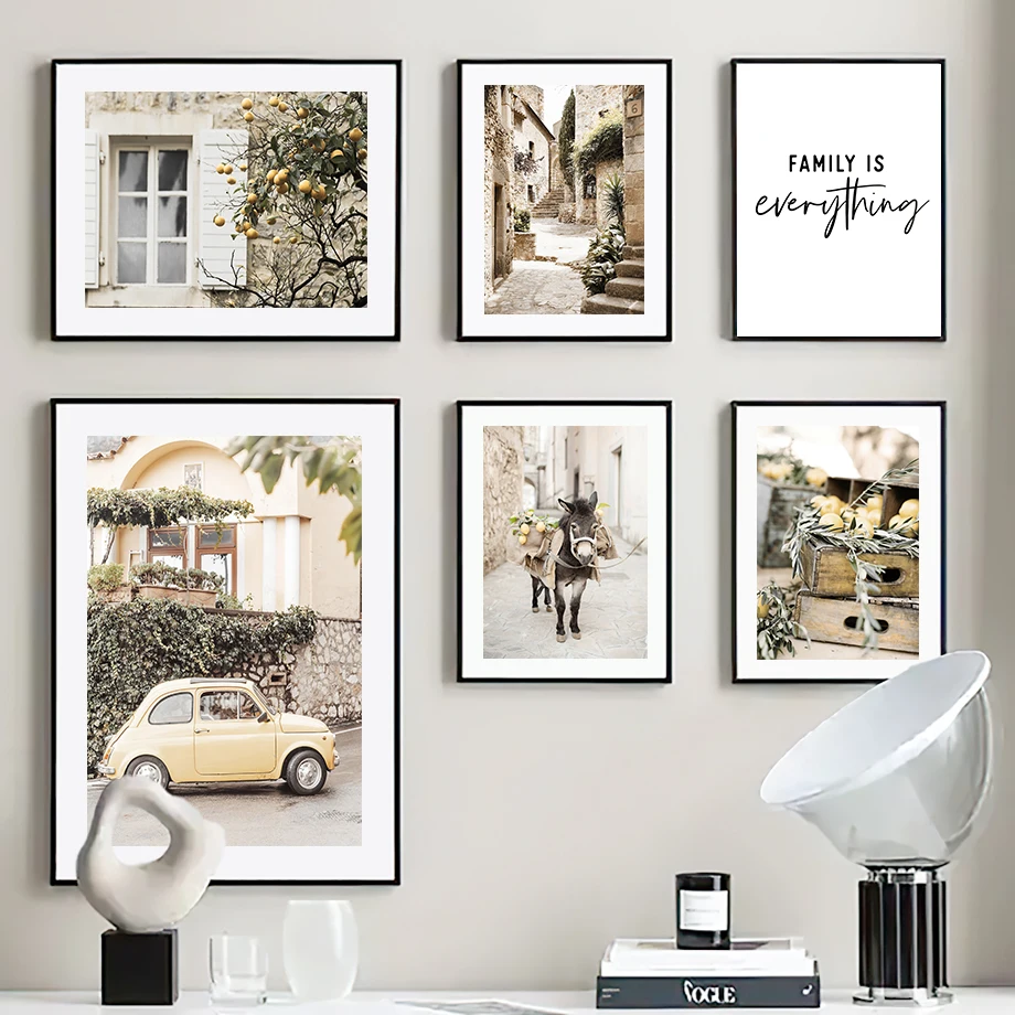 Настенная картина с цитатами в виде осла и лимона для автомобиля кафе