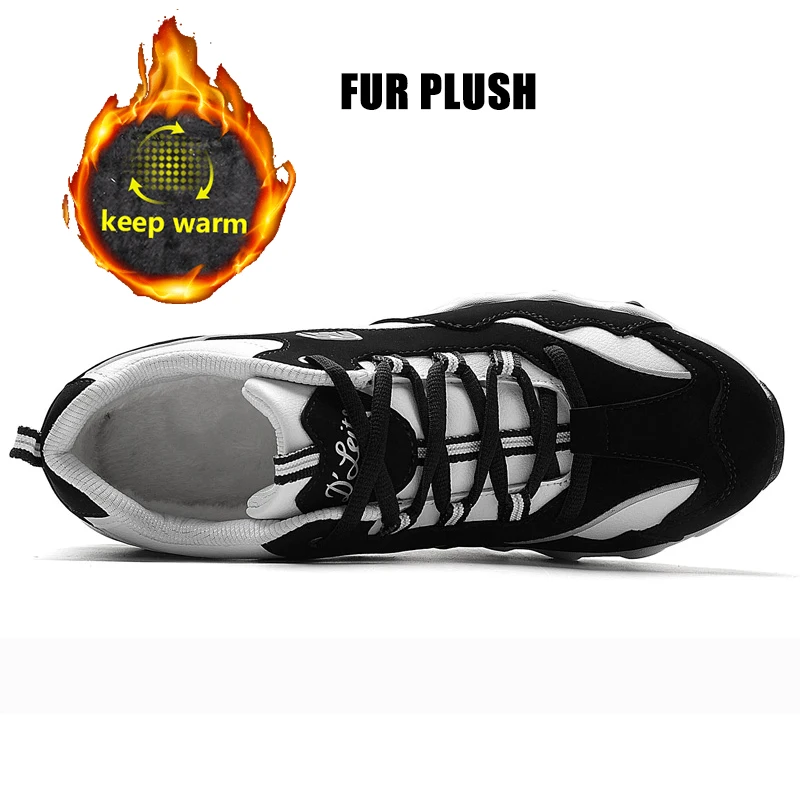 2019 новые зимние кроссовки мужские теплые меховые для бега водонепроницаемые
