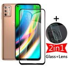 2 в 1 защитное стекло на весь экран для Motorola Moto G9 Plus Защита объектива камеры для Moto G 9 Play мощная закаленная пленка