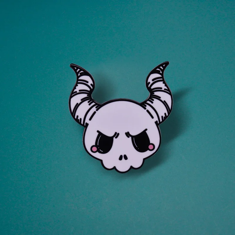 Сатанический якорь саббатическая голова козы Череп рог эмалированная булавка