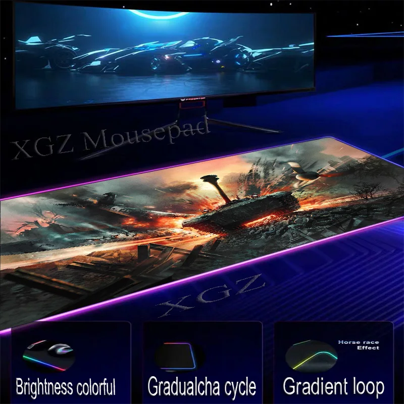 Большой игровой коврик для мыши XGZ с блокировкой края самолета и бака под заказ