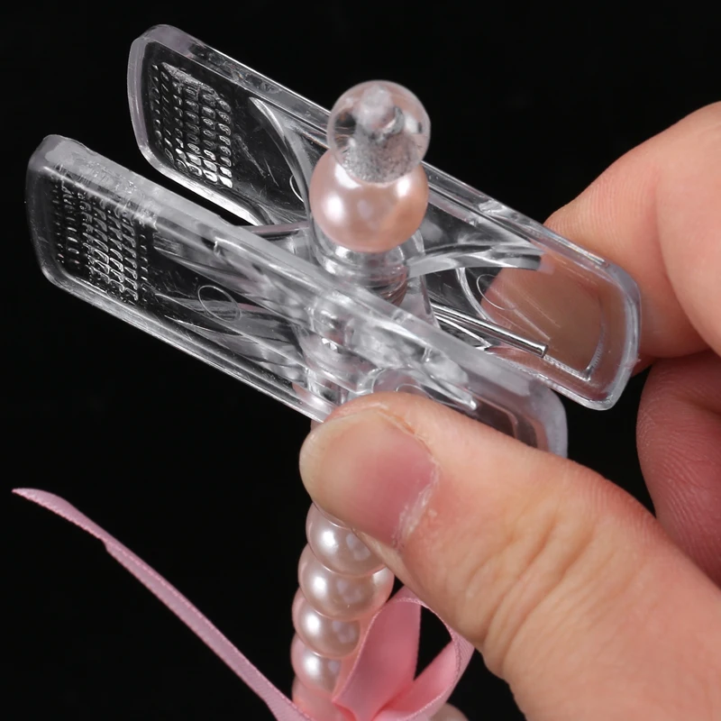 

5 Pcs Faux Plastic Pearl Bow Pants Hangers Trousers Skirt Hanger Clothes Hangers for Baby and Children-24cm