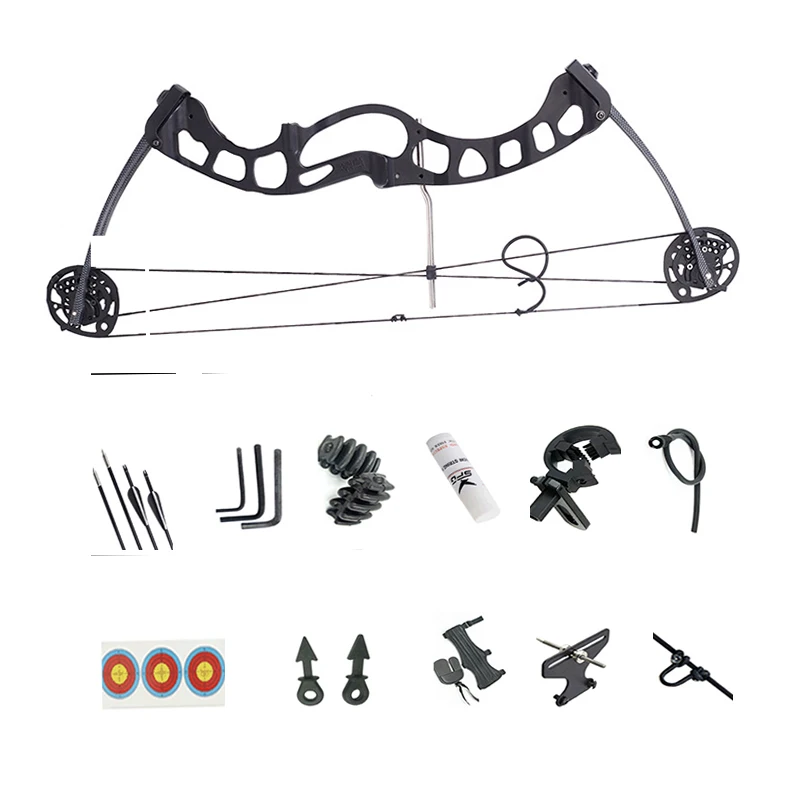 

Охотничий лук с регулируемым шкивом, комбинированный лук длиной 40-60 фунтов, уличный тренировочный лук для стрельбы, аксессуары для стрельбы