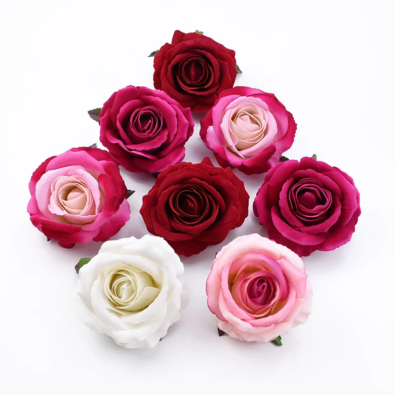 9 см качественная головка Розы Свадебные цветы для скрапбукинга Рождественский
