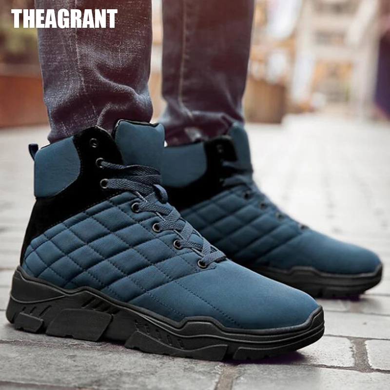THEAGRANT Новинка мужские ботинки зимние высокие кроссовки теплая плюшевая модная