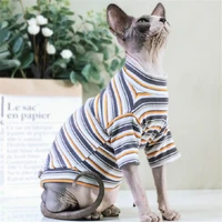 classic stripe cotton cat clothes spring summer cat dresses sphynx cat apparel hairless cat outfits