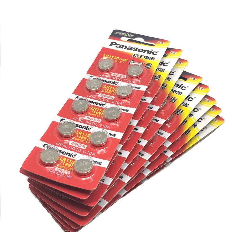 

40pcs/lot Panasonic LR1130 L1131 LR54 189 389 Button Alkaline Batteries SR54 11.6*3.1mm 1.5V Button Cell Coin Battery LR 1130