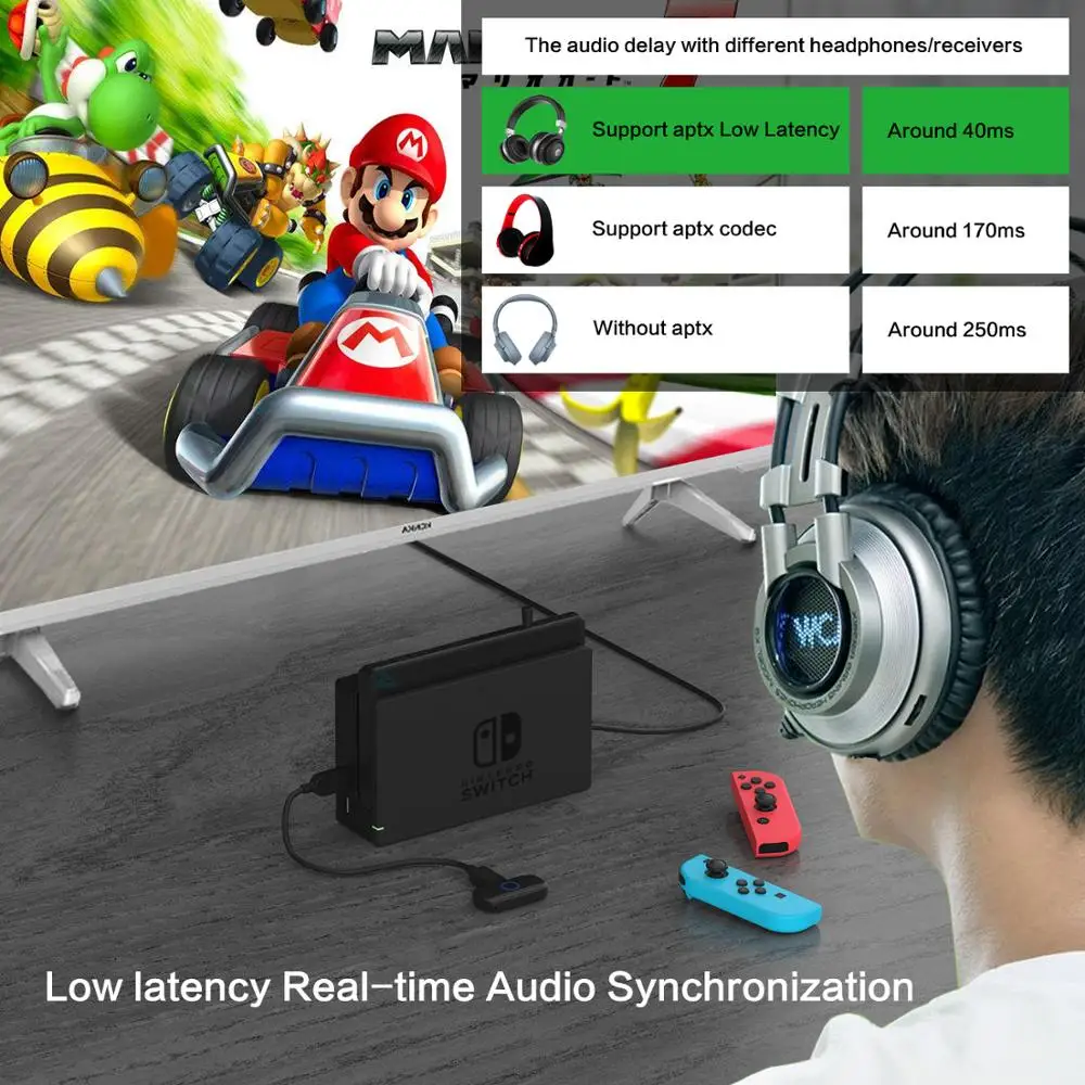 Bluetooth аудио USB передатчик беспроводной геймпад приемник Поддержка для Switch PS4