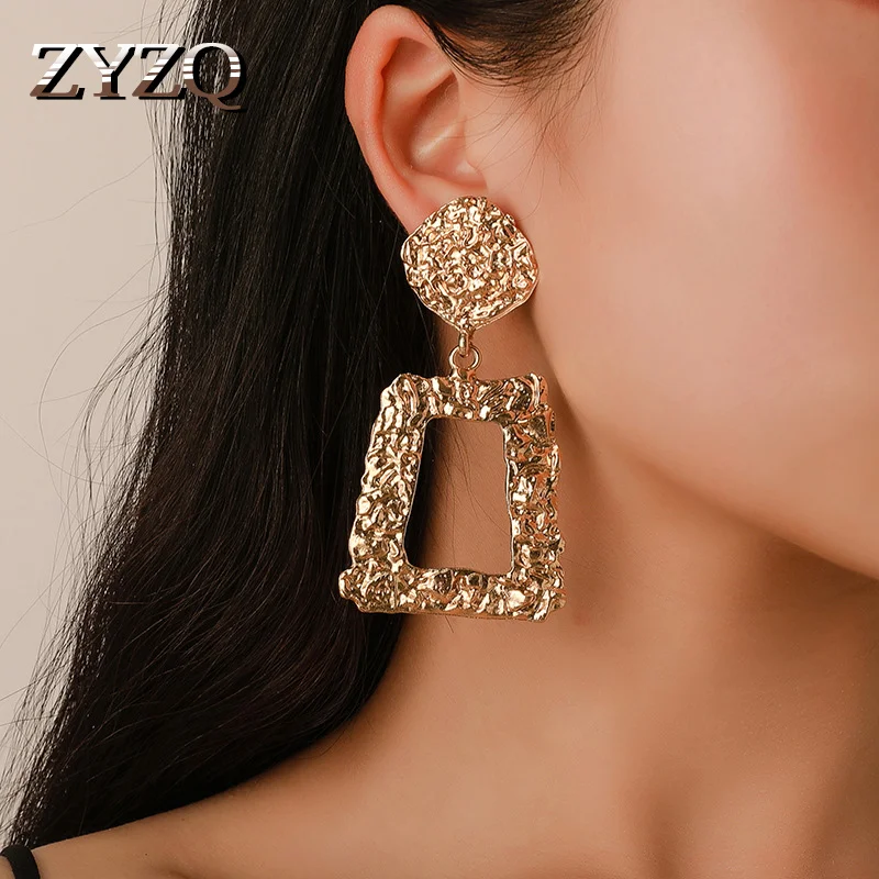 ZYZQ винтажные геометрические женские серьги элегантные трапециевидные в стиле
