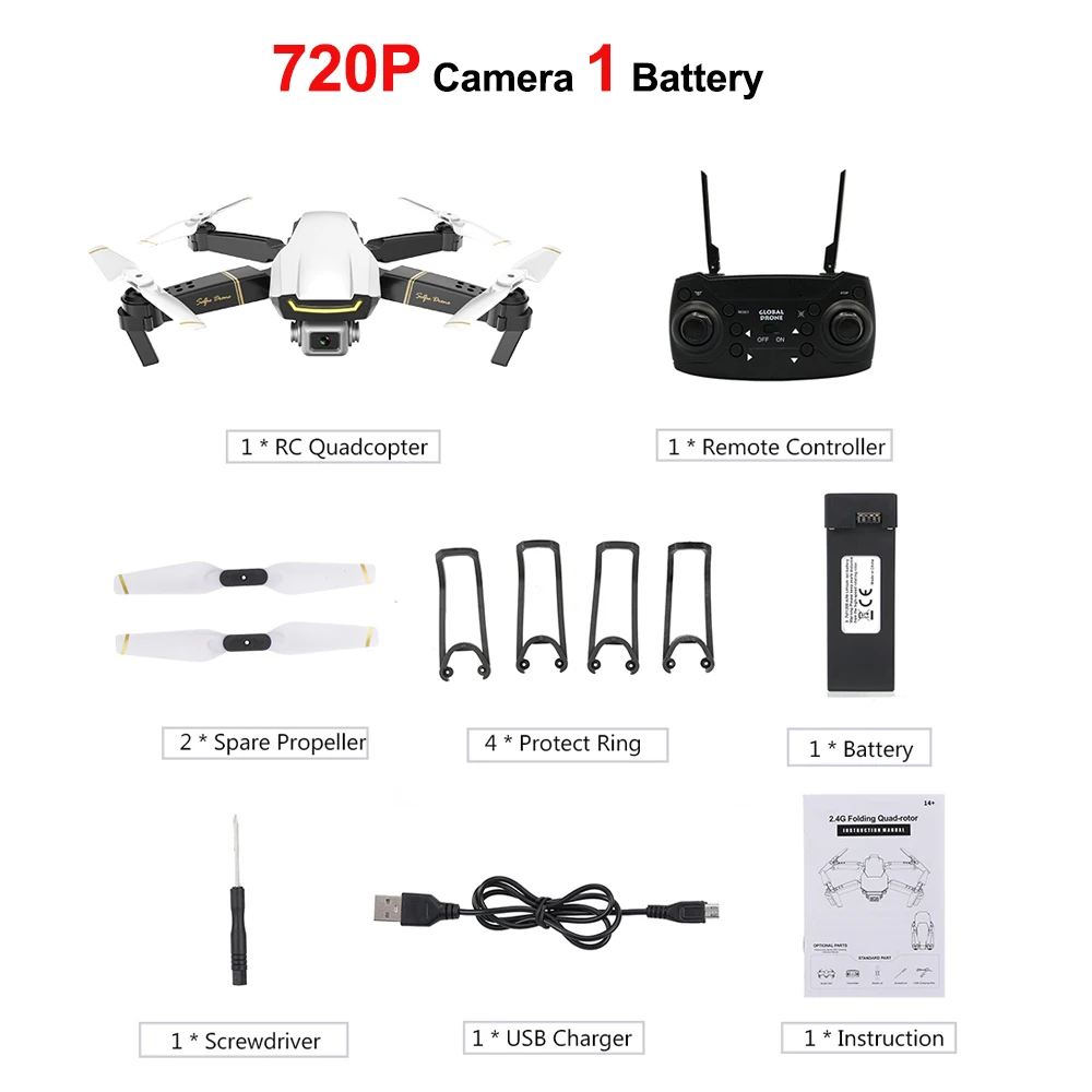 Мини-Дрон игрушки GW89 Радиоуправляемый Дрон с камерой 1080P Wifi FPV Gesture Фото Видео удержание высоты складной Радиоуправляемый квадрокоптер Дрон для детей - Color: 720P White 1B