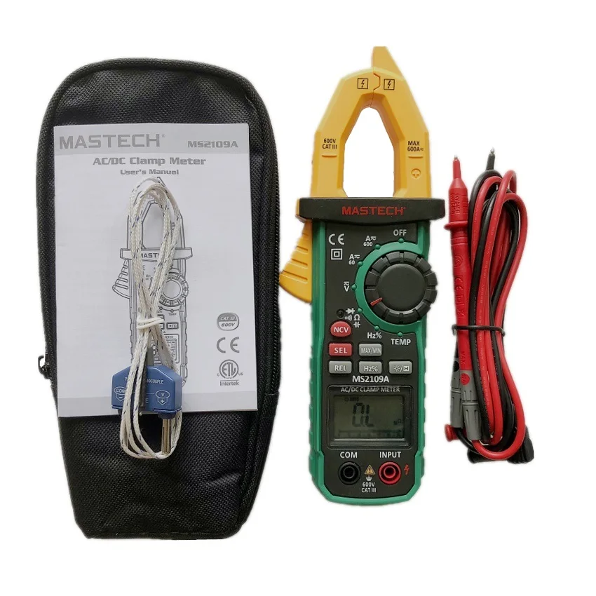 Mastech MS2109A цифровой зажим постоянного и переменного тока с автоматическим выбором