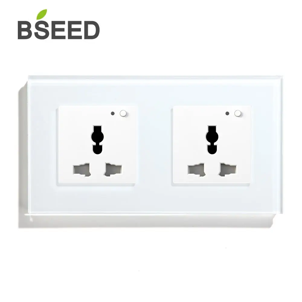 BSEED Wifi многофункциональная розетка настенная розетка умная розетка черно-белая кристальная панель 13А розетка для умного дома