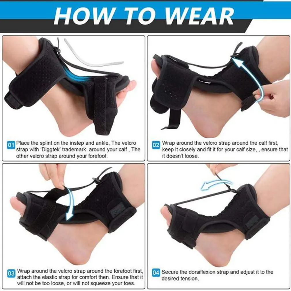 Модернизированный подошвенный фасциит ночной Шинная Бандаж регулируемый с