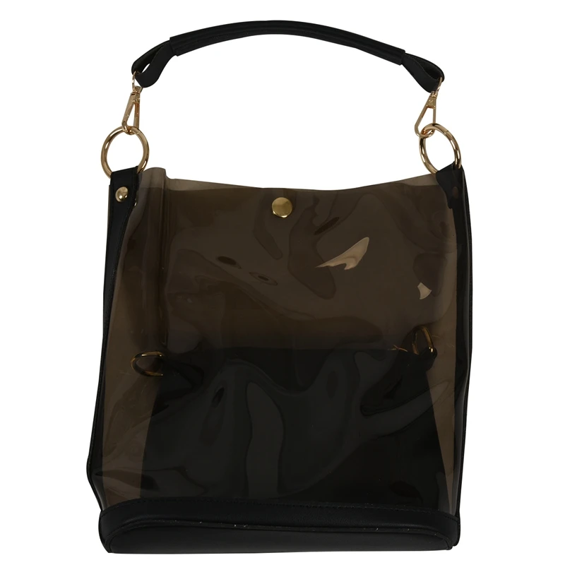 

Fashion 2Pcs Transparent Pvc Ladies Shoulder Bag Summer Beach Large Handbag Casual Handbag Ladies Messenger Bag