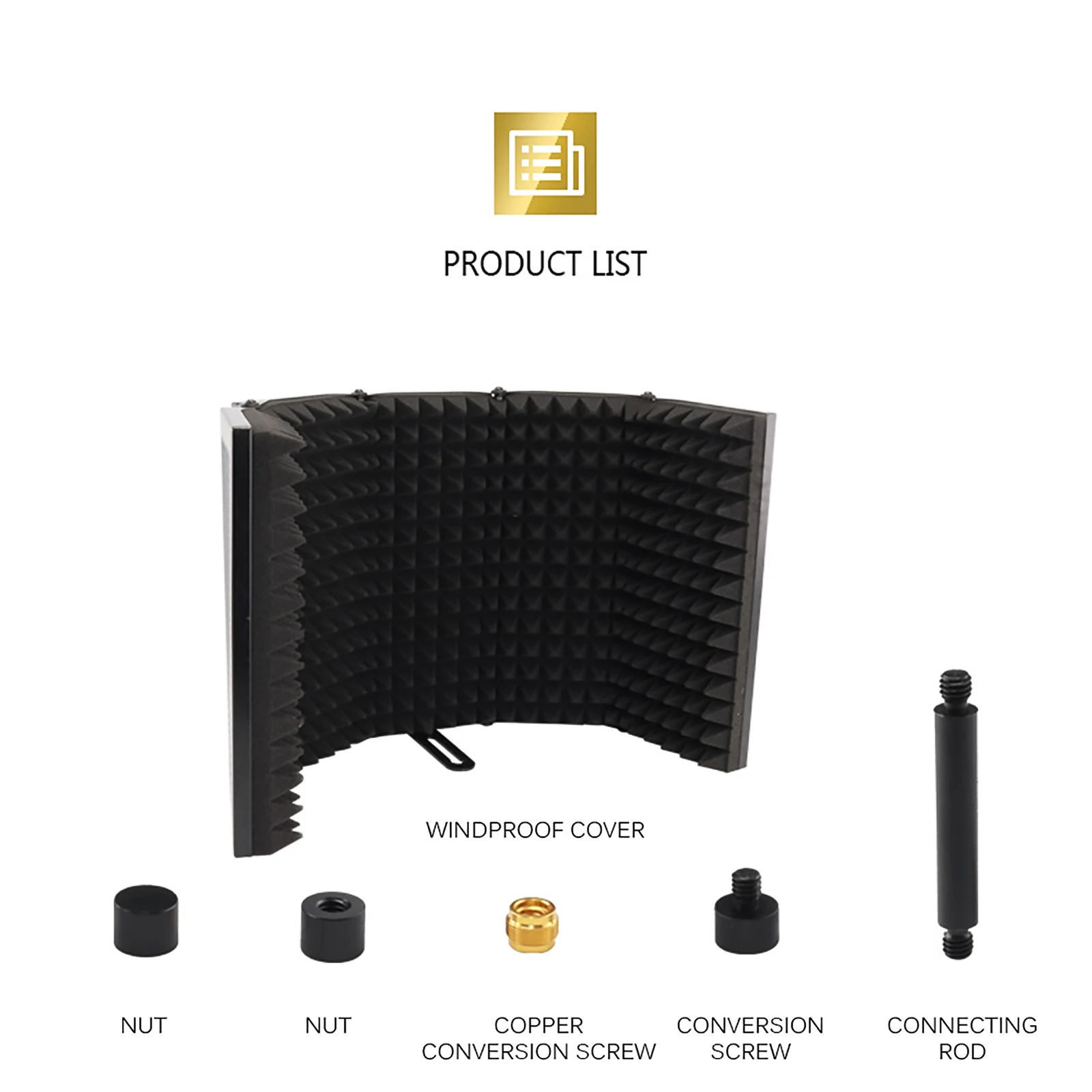 

For Recording Live Broadcast Microphone Accessories Foldable Microphone Acoustic Isolation Shield Acoustic Foams Panel Studio