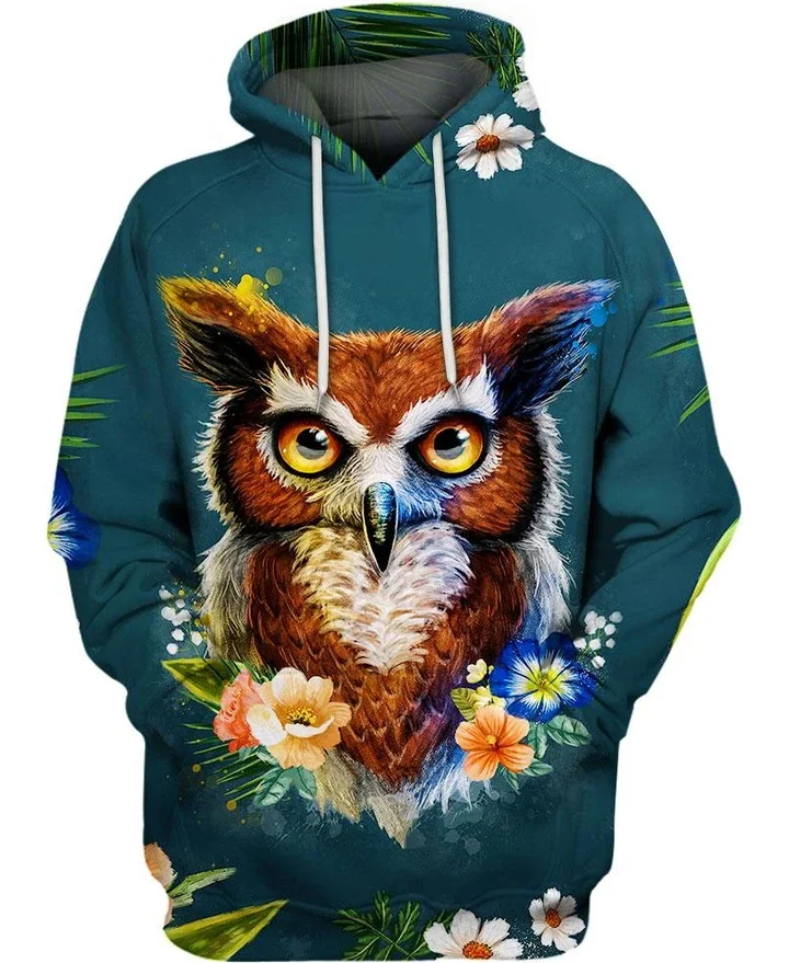 

PLstar Cosmos animal cute Owl of Spring 3d hoodies/Sweatshirt Winter autumn funny long selvee streetwear