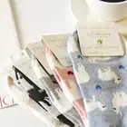 Носки в Корейском стиле унисекс, Модные дышащие хлопковые короткие носки с мультипликационным принтом альпака, 1 пара