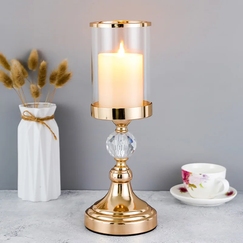 Подсвечники для свечей столба с украшением в виде кристаллов подсвечники