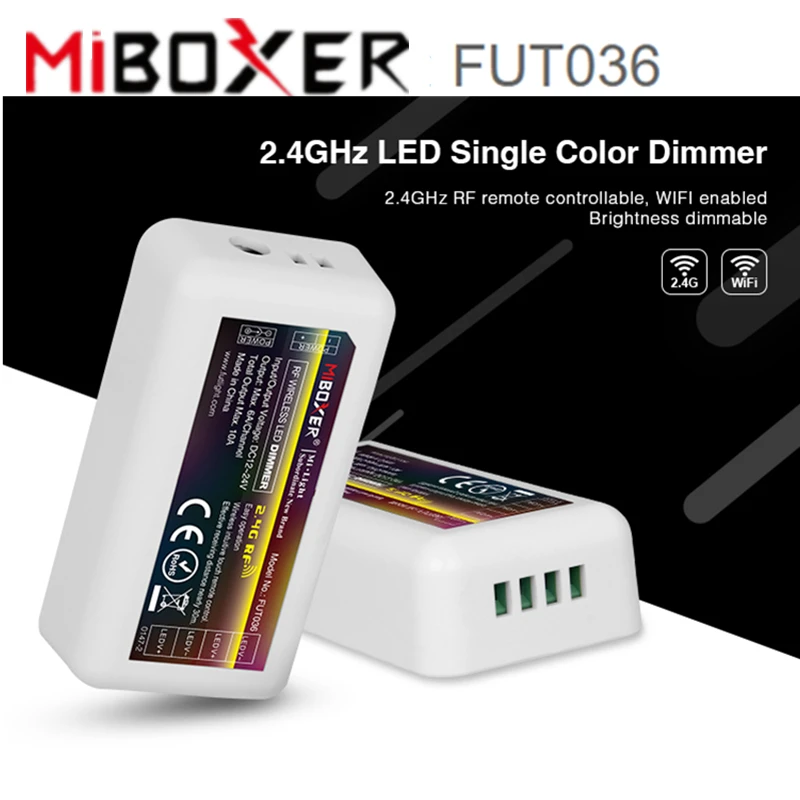 Miboxer FUT036 4 зонный светодиодный одинарный Цвет диммер 2 GHz RF пульт дистанционного