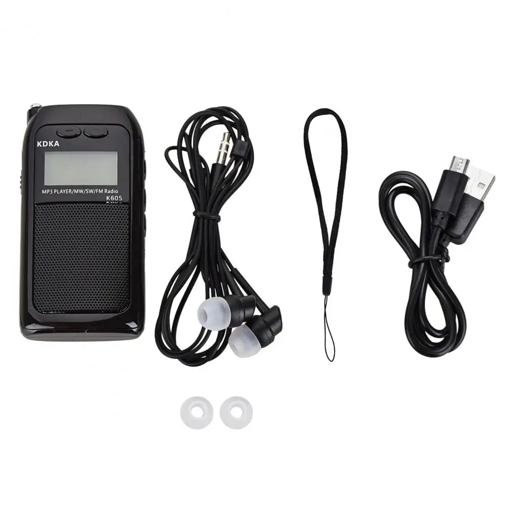 Карманное мини радио K605 стерео FM AM SW MW цифровой радиоприемник с настройкой MP3