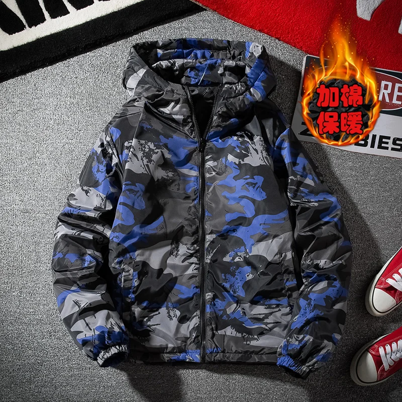 Liketkit мужские зимние куртки с капюшоном 2019 повседневные камуфляжные стеганые