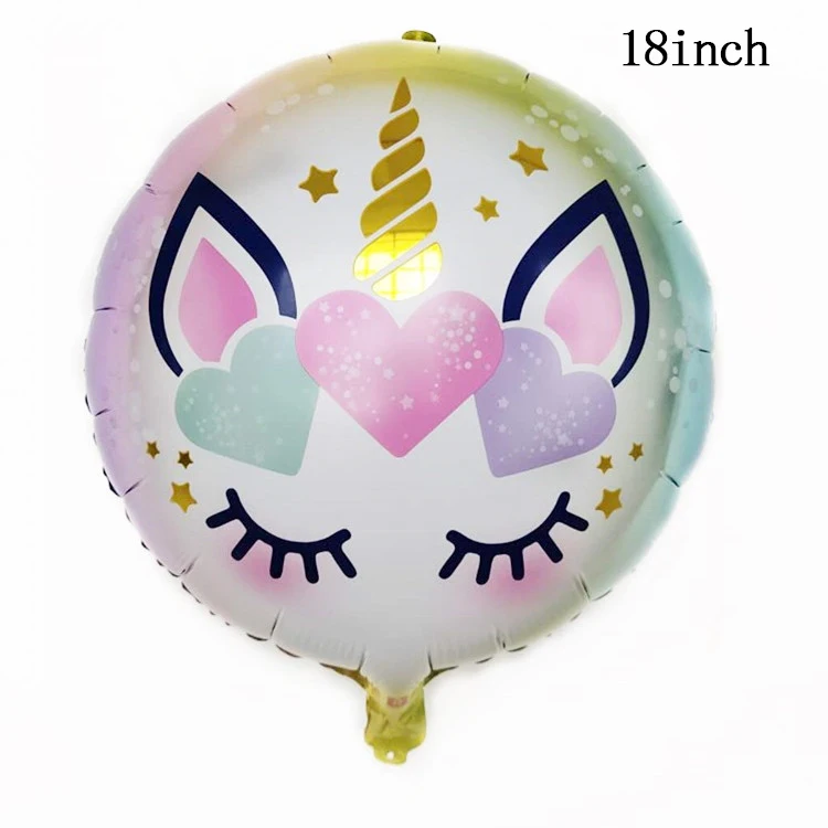 18inch unicorn Милый фольгированный воздушный шар-единорог с днем рождения надувные воздушные шары для свадьбы и дня рождения вечерние украшения Единорог принадлежности для тематической вечеринки - Цвет: 18inch unicorn