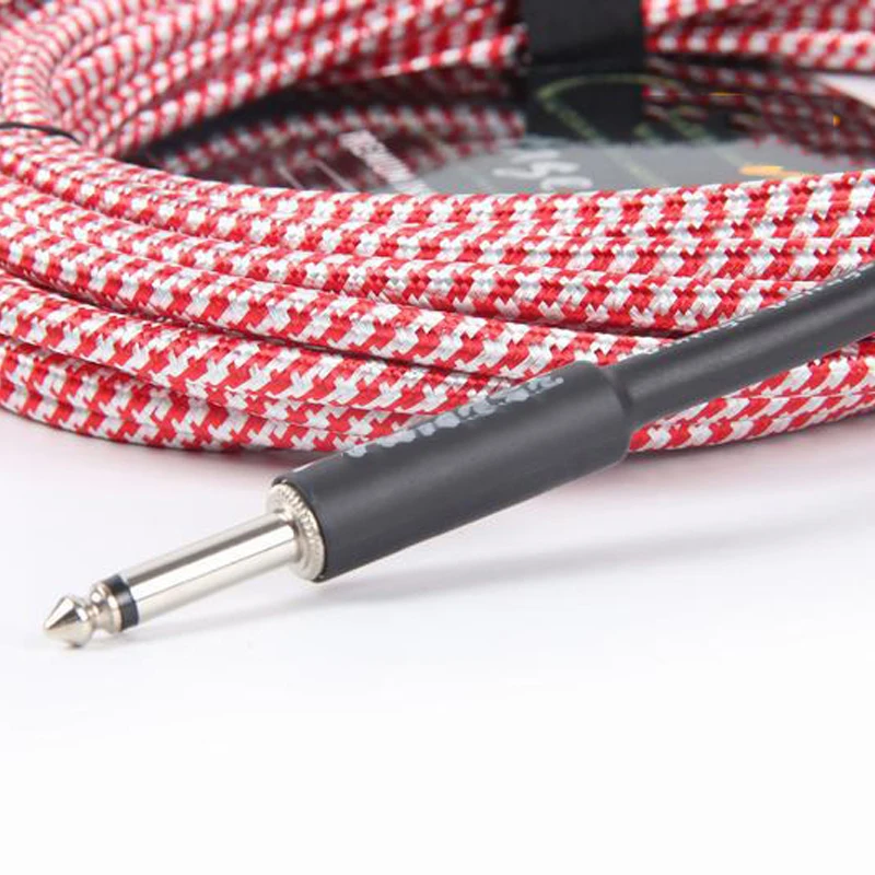 Кабель шумоподавляющий для гитары с цветной оплеткой 3/6/10/15 / 20 метров|Детали и