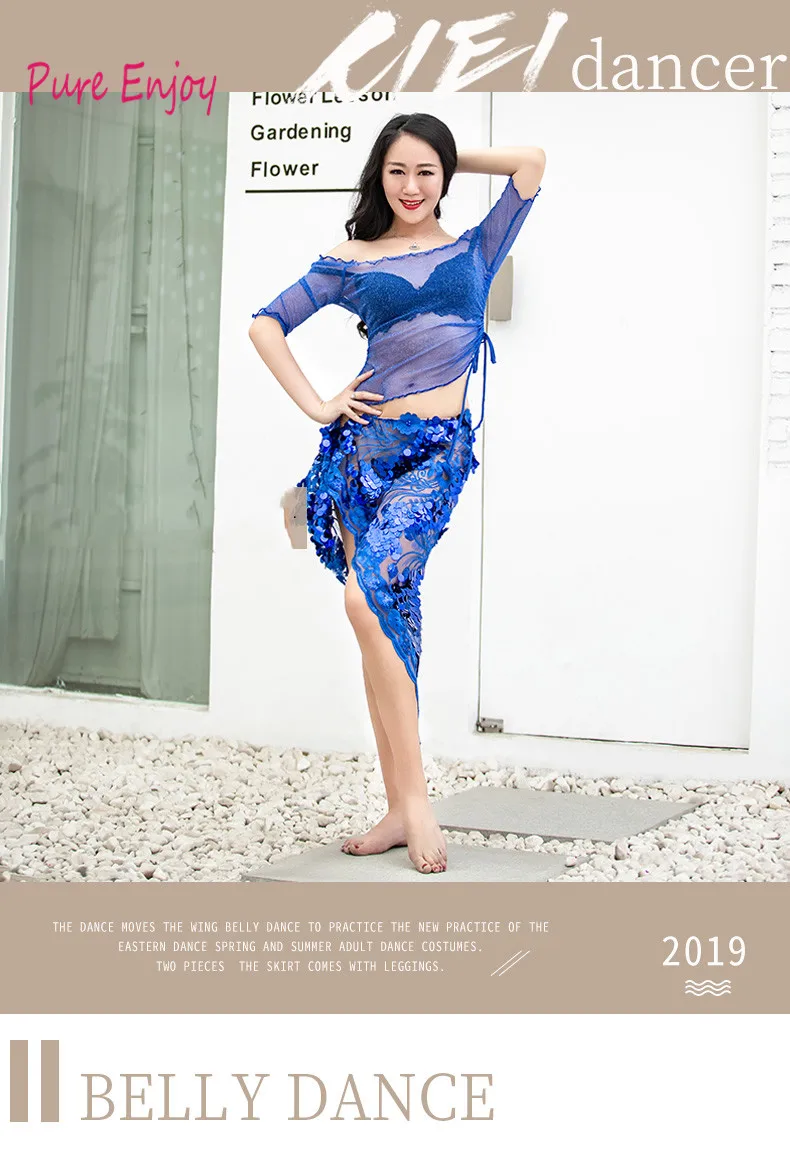 

Women Belly Dance Costume Oriental Dancing Clothing for Women belly dance skirt stage performance Sequin set