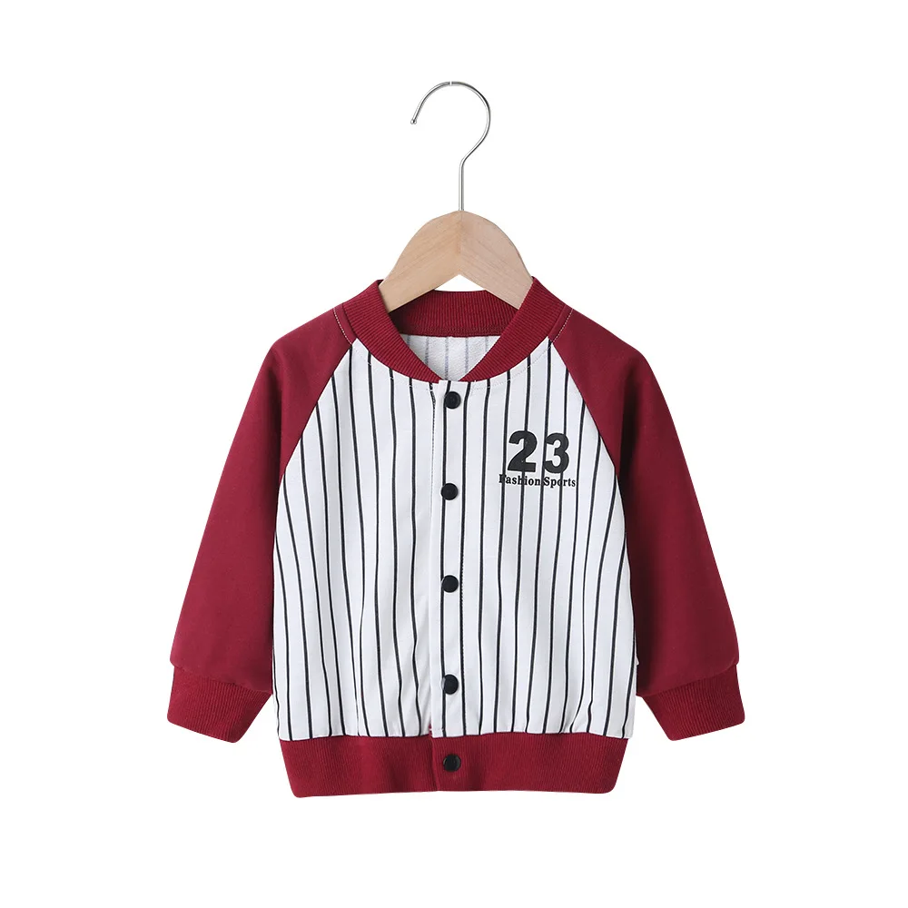 

Winter Children Casual Cotton Knitted Long Sleeve Single Breasted Patchwork Striped Number Casual Baby Girls T-shirt 0-2T