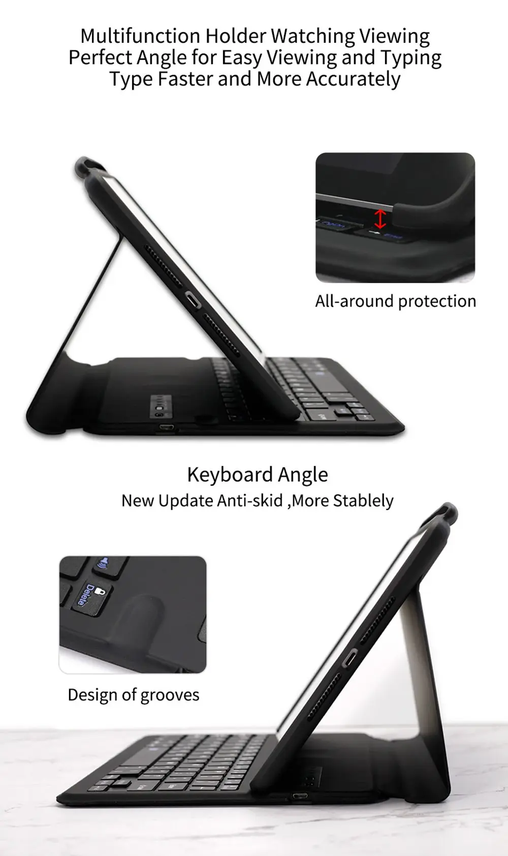 Bluetooth клавиатура чехол для iPad Pro 10,5 с карандашом держатель Folio Smart Auto Sleep Тонкий чехол клавиатура для iPad Air 3 Funda