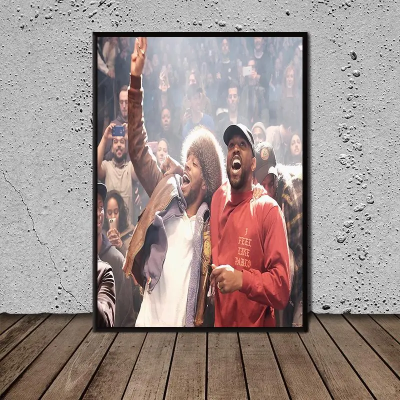 

HD Canvas Print Home Decor Art Painting Kanye Omari West and Scott Ramon Seguro Mescudi