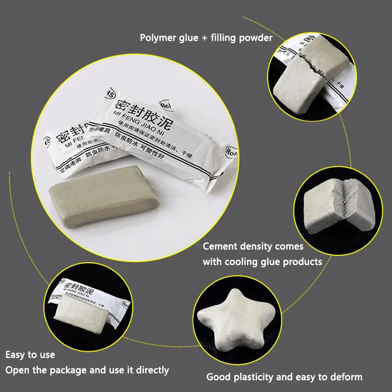 Wall Hole Sealing Glue Household Air-conditioning Mending Plasticine Waterproof Sewer Pipe Mud Sealant House | Обустройство дома