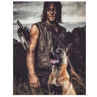 new walking dead diamond painting dog crystal embroidery beads 5d full square round cross stitch kit handwork mosaic g343