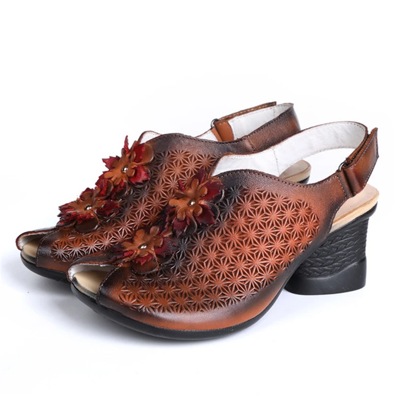 Повседневные женские босоножки из натуральной кожи Женская обувь на платформе