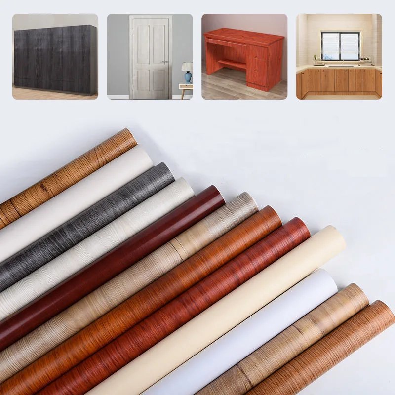 

Wood Grain Wall Stickers Thickening Self-Adhesive Vinyl Wallpapers Home Decor 3D Cabinet Furniture Door Renovation Waterproof