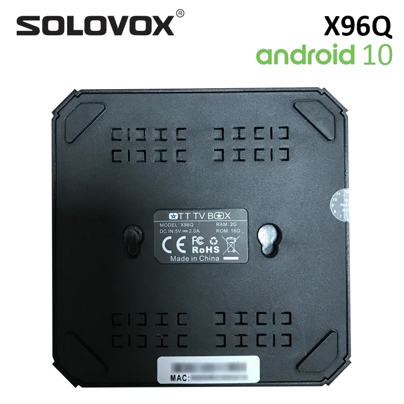 Приставка Смарт-ТВ SOLOVOX 2020 X96Q Android 10 2 + 16 ГБ 4 ядра Wi-Fi ГГц | Электроника