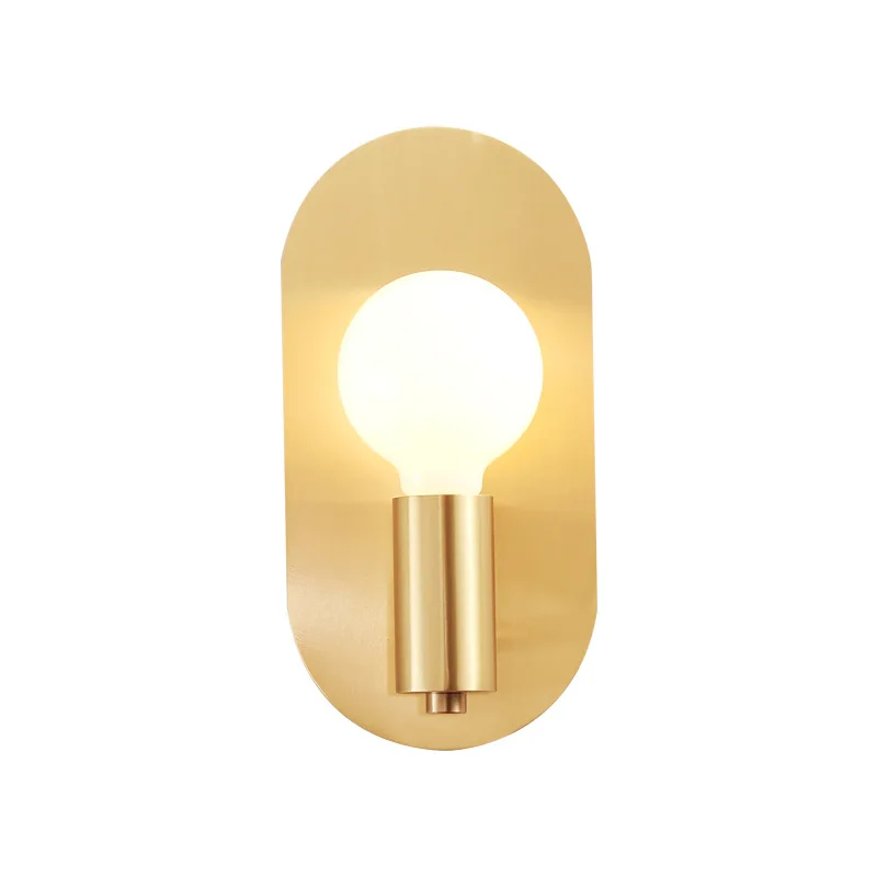 

Nordic brass wall lamp personality creative living room background wall lamp hotel bedroom bedside copper wall lamp LB12239