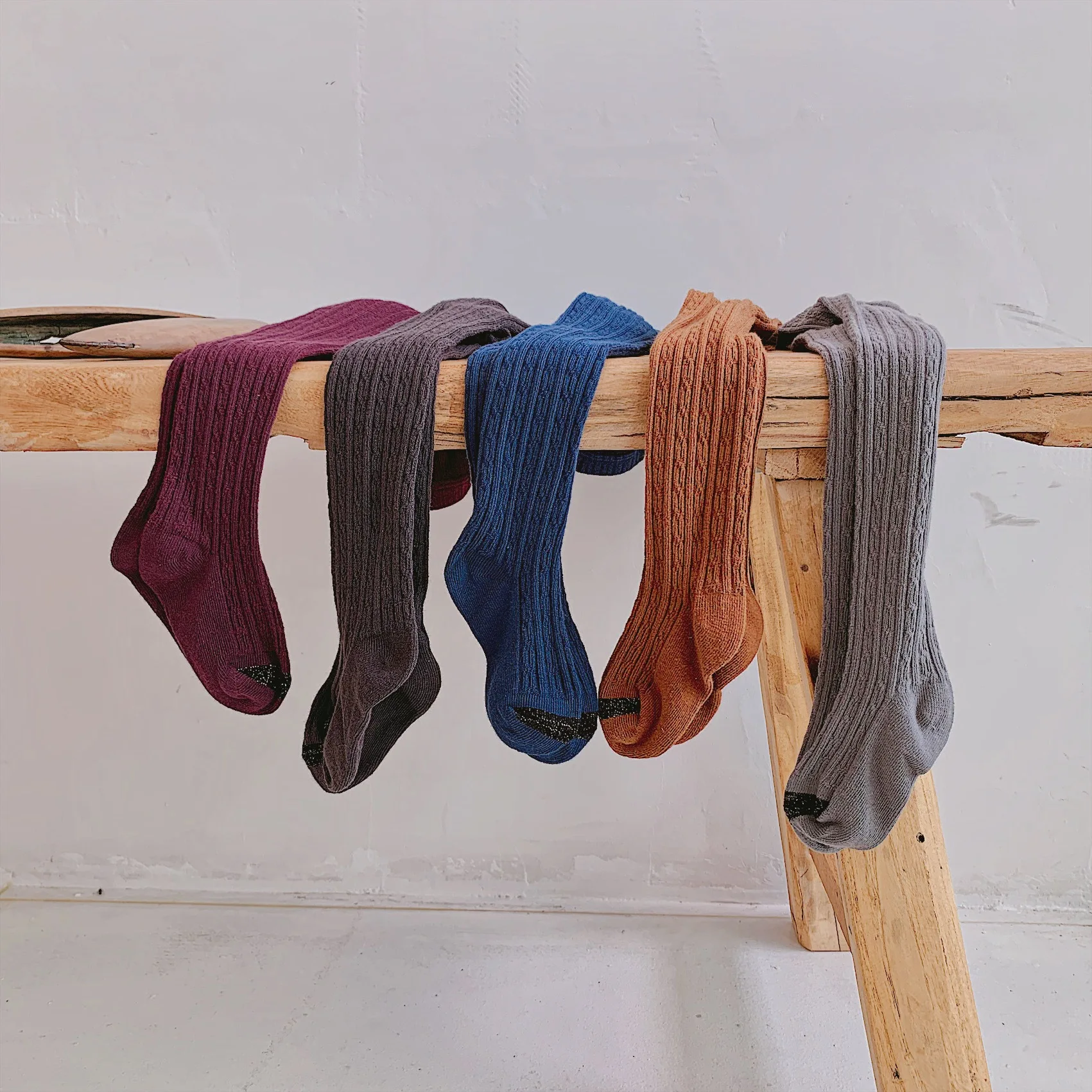 Осенние детские колготки трикотажные хлопковые для девочек чулки малышей