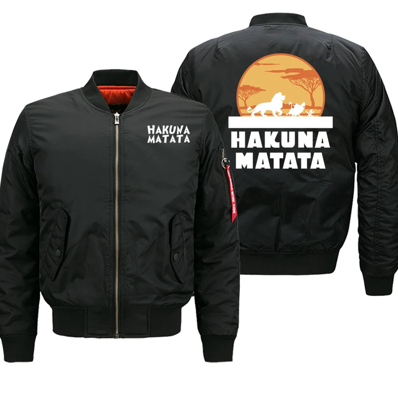 black6 HAKUNA MATATA, мужская куртка, модная уличная одежда, плотное пальто для мужчин, Осень-зима, армейский зеленый военный Бомбер, куртки для мужчин, 8XL Plus - Цвет: black6