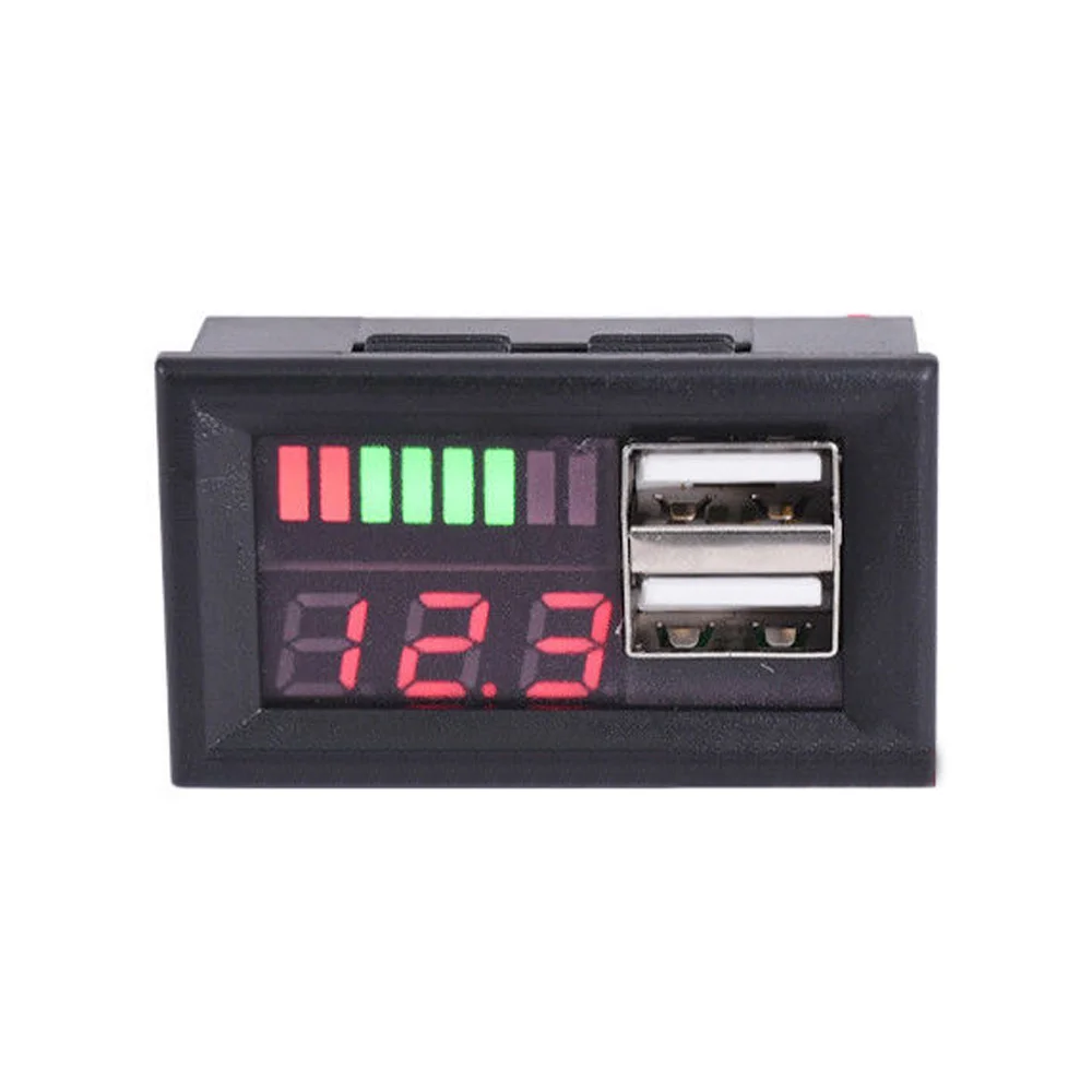 

DIY Lead Acid Battery Capacity Indicator Voltage Panel Meter USB Charger Kit Use