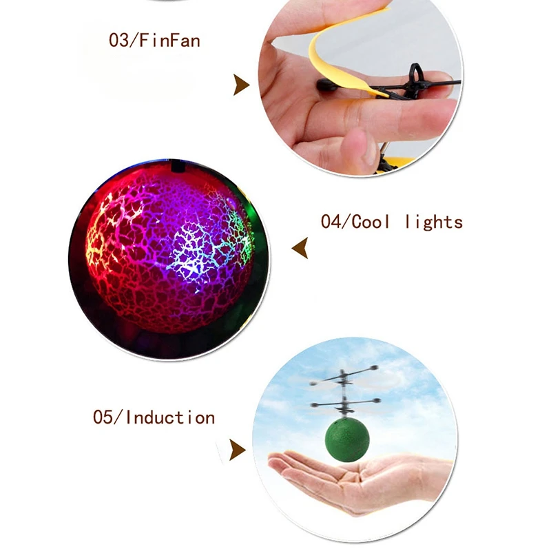 

Infrared Induction Drone Flying Flash LED Lighting Ball Helicopter Child Kid Toy Gesture-Sensing No Need To Use Remote Control U