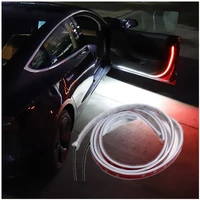 2pcs car door opening warning safety lamp flowing flashing led lights 1 2m 12v auto decorative strobe ambient lamp car styling