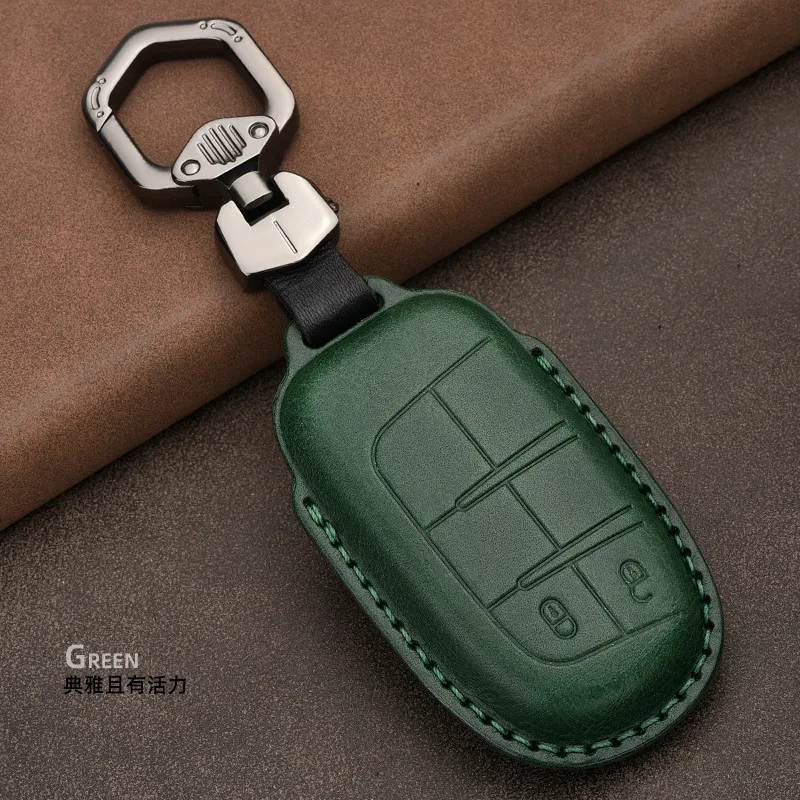 1 шт. натуральная кожа ключ чехол Обложка для Dodge Journey Charger Jeep Renegade Grand Cherokee Chrysler 200