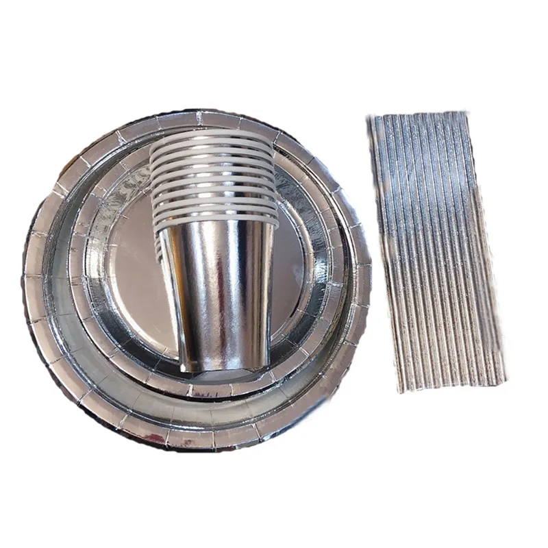 Серебряная Посуда для вечевечерние планшетофон бумажная чашка соломенные