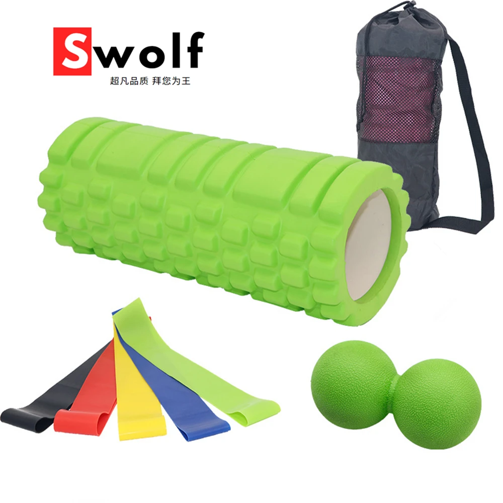 

Fitness Yoga column balance bar stick Pilates column deep massage roller relax muscles Yoga Foam Roller wolf tooth Crescent