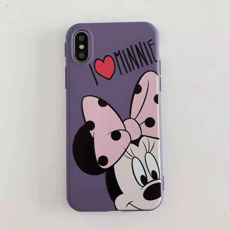 Фиолетовый Модный Мини-чехол для мобильного телефона с Микки Маусом для iPhone 11p 7 6 8 plus, розовый чехол для мобильного телефона с сердечками для iPhone XS max, чехол для телефона - Цвет: Фиолетовый