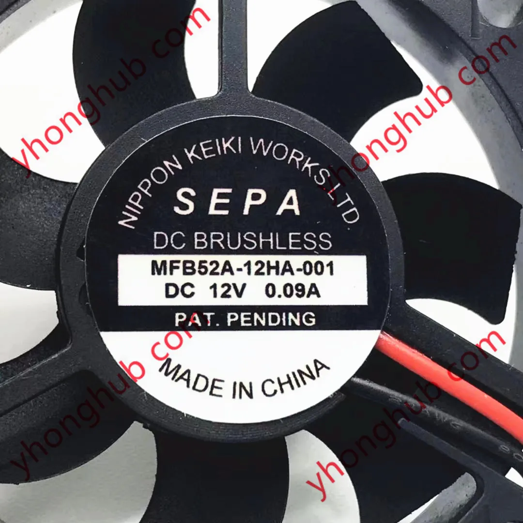 Фото SEPA MFB52A-12HA-001 DC 12V 0.09A 50x50x10 мм 2-проводной серверный квадратный вентилятор №3