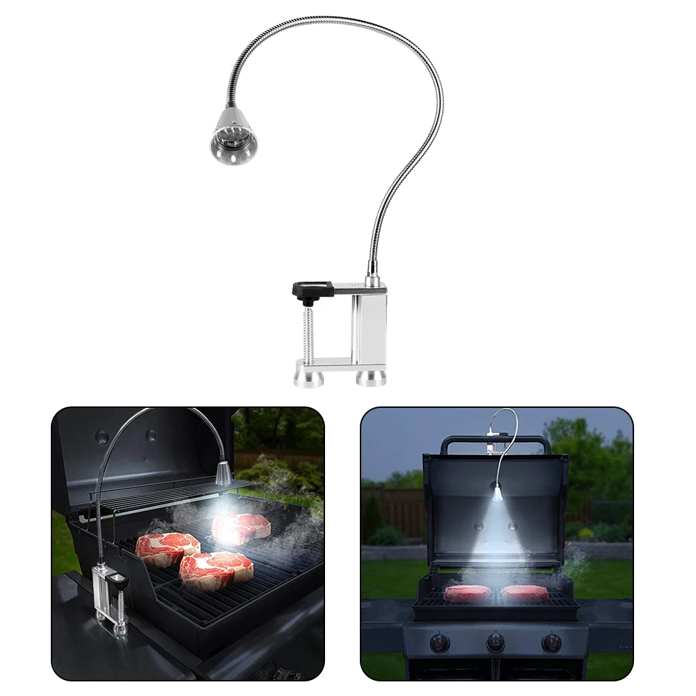 

Magnetic BBQ Led Grill Light Adjustable 360 Degree Flexible Gooseneck Screw Clamp For Party Office Outdoor Indoor Barbeque Tools