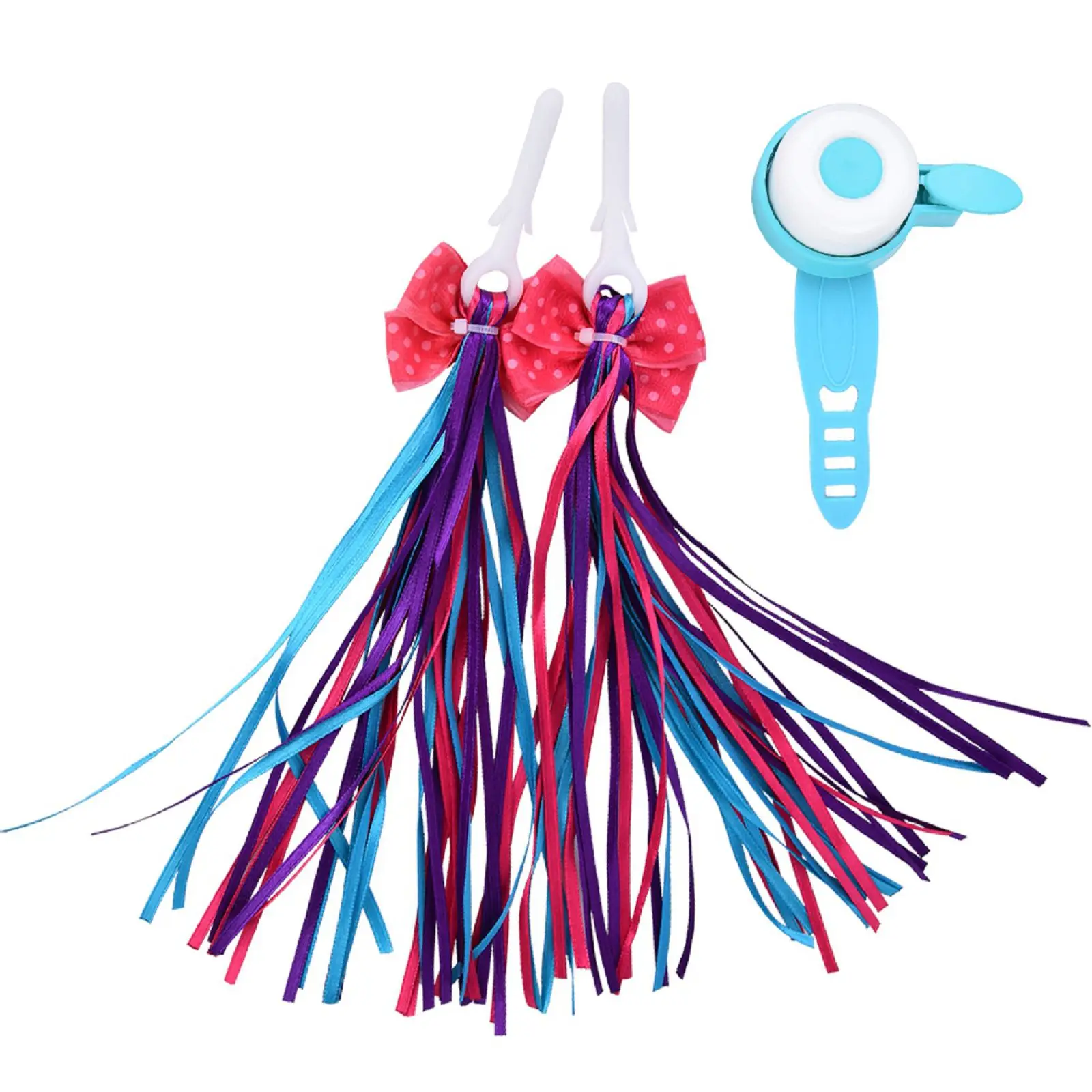 

Children Kids Cycling Handlebar Loud Sound Ring Bell & Tassels for Bike Blue Purple + Blue