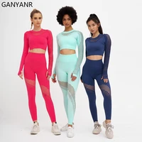 ganyanr seamless yoga set fitness clothing sportswear high waisted gym women workout tracksuit activewear bodysuit sports suit